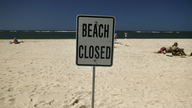 Beach closed Beach closed