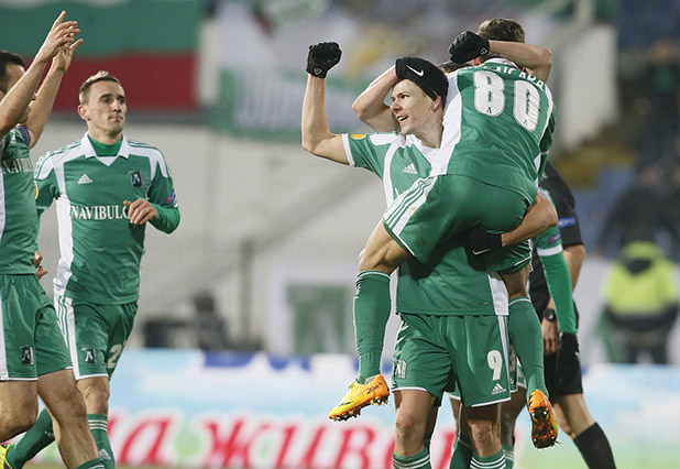 лудогорец - псв 2-0, безяк, радост след гола лудогорец - псв 2-0, безяк, радост след гола