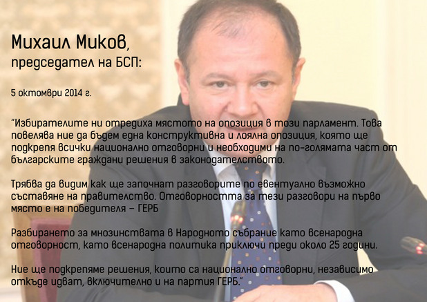 председателят на бсп михаил миков след парламентарните избори на 5 октомври председателят на бсп михаил миков след парламентарните избори на 5 октомври