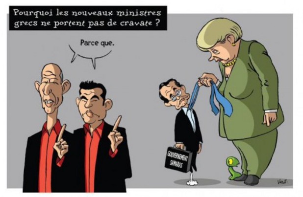 Карикатура - Меркел и Сириза Карикатура - Меркел и Сириза