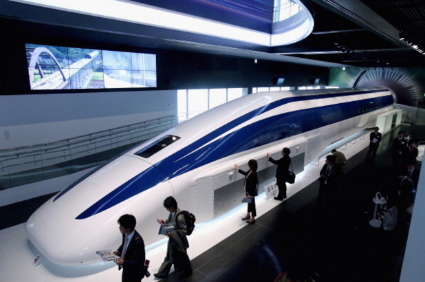 прототипът на японския влак с електромагнитна левитация maglev прототипът на японския влак с електромагнитна левитация maglev