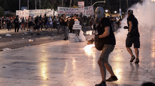 синтагма, атина, гърция, протест, полиция синтагма, атина, гърция, протест, полиция