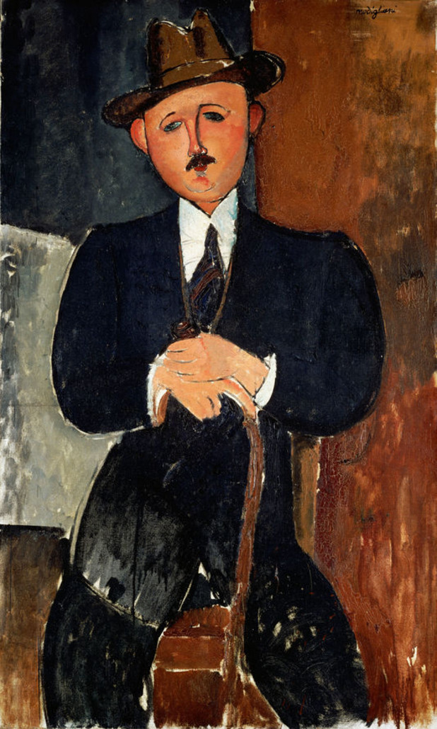 модиляни, 1918 - "седнал мъж с бастун" модиляни, 1918 - "седнал мъж с бастун"