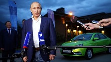 Путин тества новата "Лада" Путин тества новата "Лада"