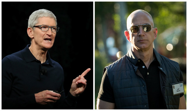 Тим Кук и Джеф Безос - Apple срещу Amazon Тим Кук и Джеф Безос - Apple срещу Amazon