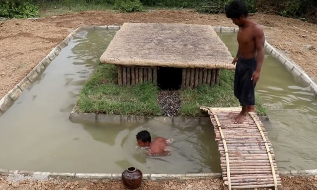 Primitive Survival Tool - "Build Swimming Pool Around Underground House" Primitive Survival Tool - "Build Swimming Pool Around Underground House"